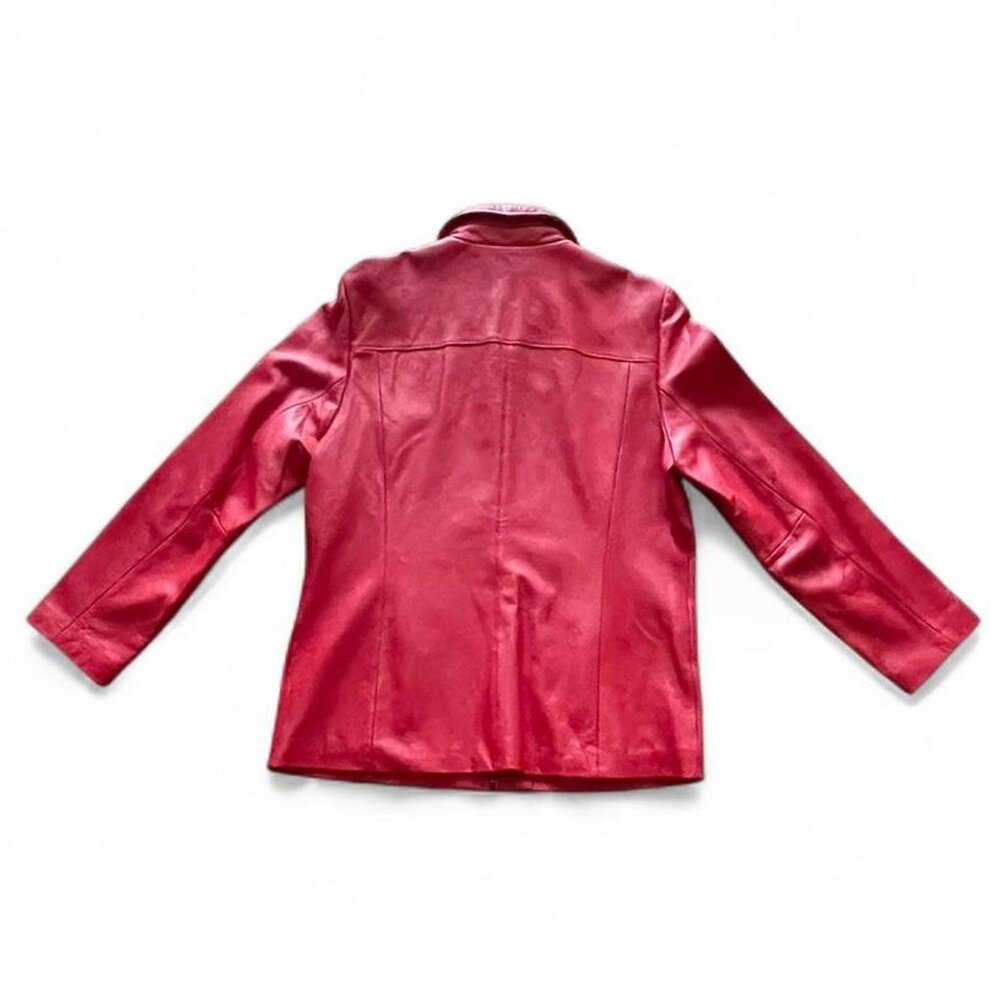 Alfani Y2K Red Lambskin Leather Zip Jacket – Size XL - Picture 5 of 12